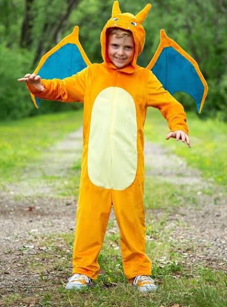 Kid's Pokemon Charizard Deluxe Costume | Kids | Boys | orange/yellow/green | 7/8 | Disguise Limited