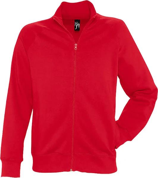 SOLS Mens Sundae Full Zip Sweat Jacket Red Sweat Jacket