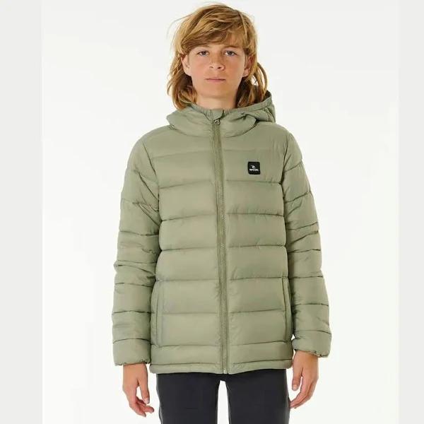 Rip Curl Boys' Anti Series Puffer Jacket in Green | Size 10