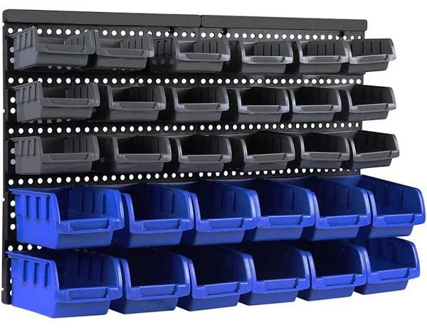 30 Tool Storage Bins Tool Box Wall Mounted Organiser Parts Garage Workshop Boxes