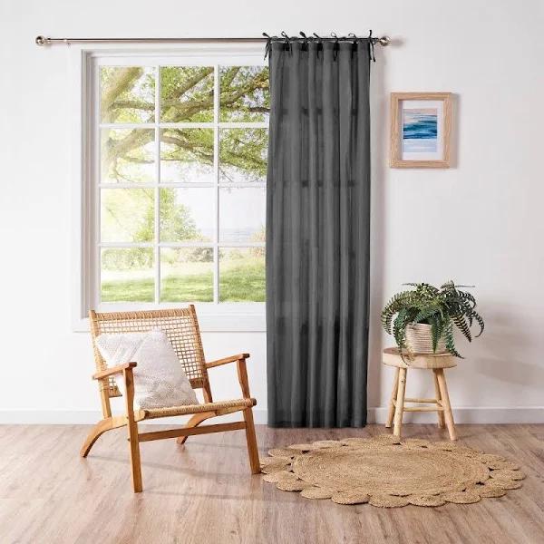 Mode Home Coastal Tie Top Sheer Curtain