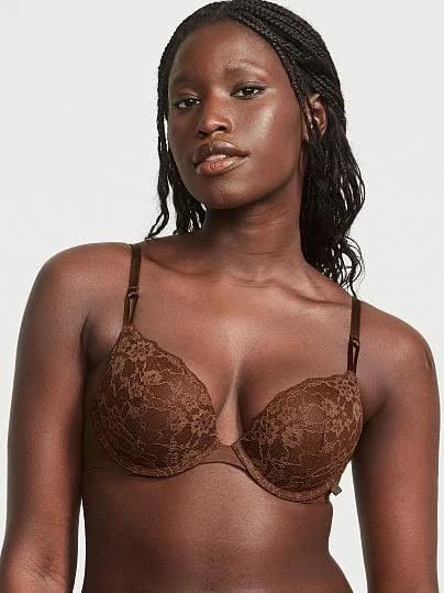 Sexy Tee Posey Lace Push-Up Bra , Brown, 38B - Women's Bras - Victoria's Secret