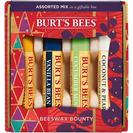 Burt's Bees Beeswax Bounty Set - Assorted Mix 4 x 0.15oz Lip Balm Beeswax,