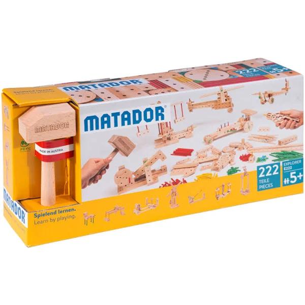 Matador E222 Construction Kit, Wood Colour, Multi-Coloured