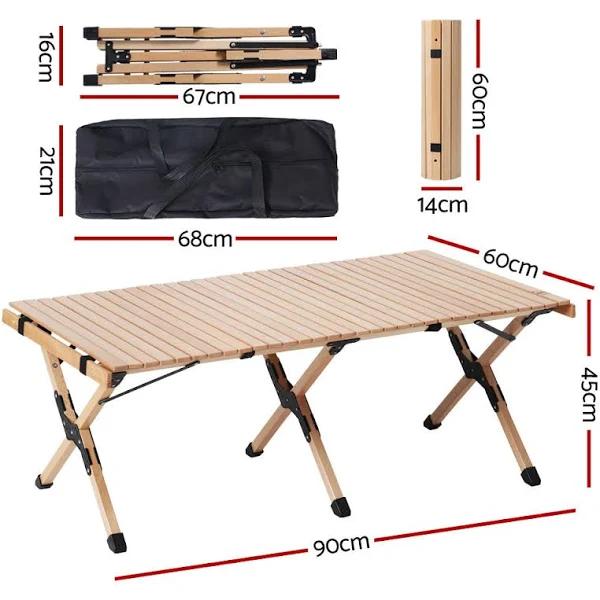 Gardeon Outdoor Furniture Picnic Table and Chairs Wooden Egg