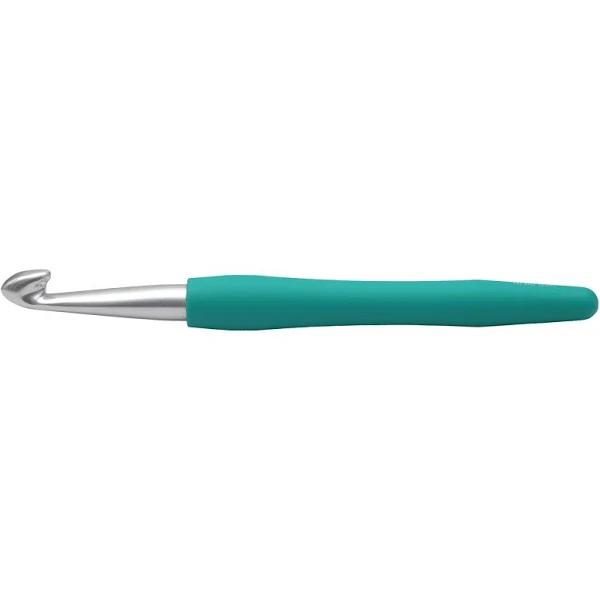 KnitPro 10 mm Waves Aluminium Crochet Hook, Sea Green