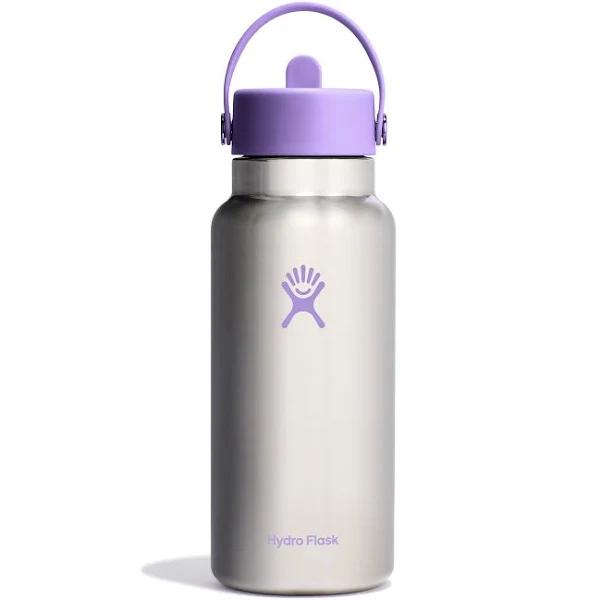 Hydro Flask 32-Ounce Wide Mouth Flex Straw Cap Water Bottle Purple