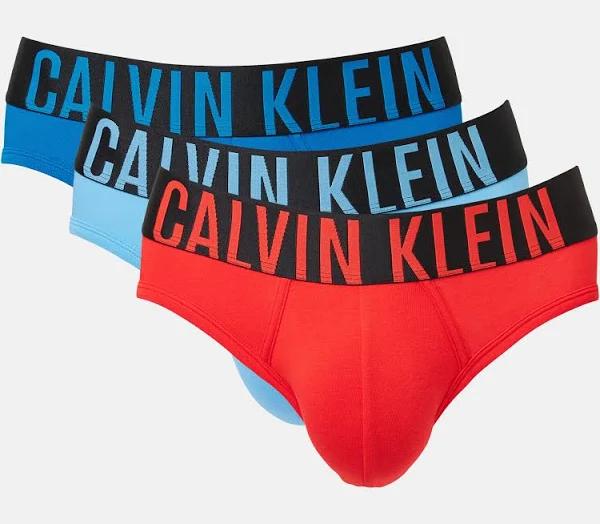 Calvin Klein Men's Intense Power Cotton Hip Briefs 3-Pack - Ocean/Sky High/Red