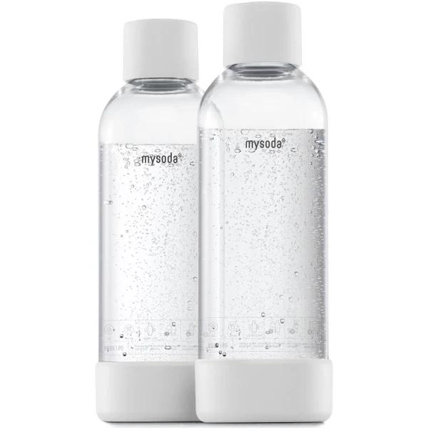 MySoda 1 Litre Water Bottle 2 Pack White