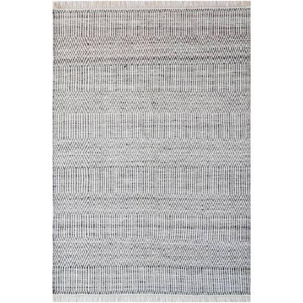 Rug Club Handwoven Natural Mizo Rug-6328-Ivory Charcoal-80x150cm