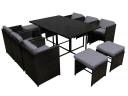 Gardeon Outdoor Dining Set 11 Piece Wicker Table Chairs Setting - Grey