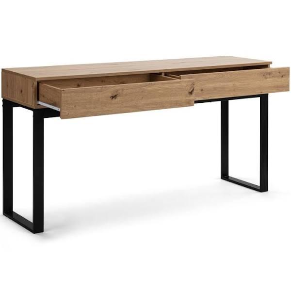 Talia Hallway Console Hall Table w/ 2-Drawers - Oak/Black