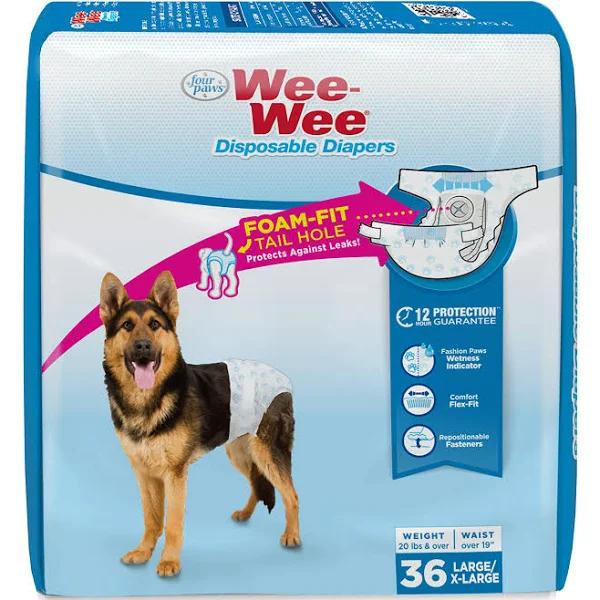 Four Paws Wee-Wee Disposable Dog Diapers Large/X-Large (36 Count)