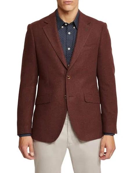 Oxford Blake Wool Rich Blazer in Red Burgundy L