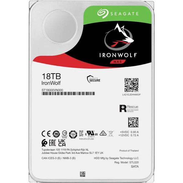 Seagate IronWolf 18TB 3.5in SATA3 NAS Hard Drive - ST18000VN000