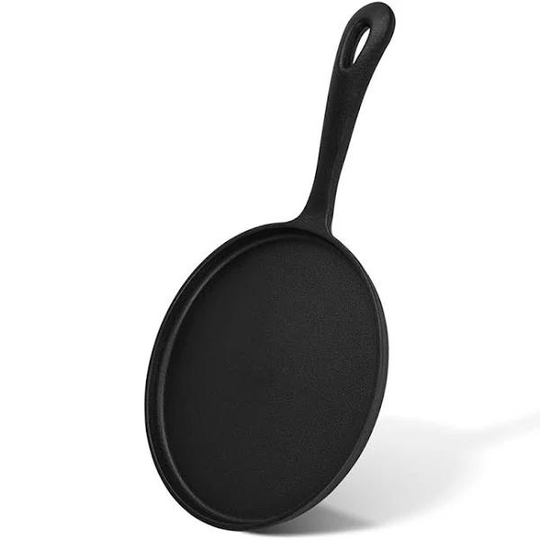 Fissman Cast Iron 22cm Crepe Pan Non-stick Cook Bake Kitchen Cookware Black