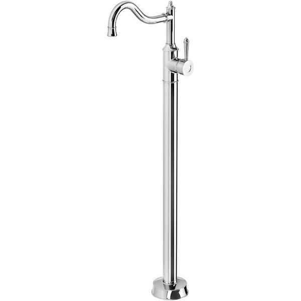 Phoenix Nostalgia Floor Mounted Bath Mixer Shepherds Crook - Chrome