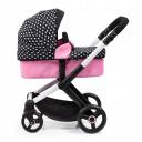 Bayer Xeo Compact Doll Pram - Pink w/White Hearts & Pink Bow New