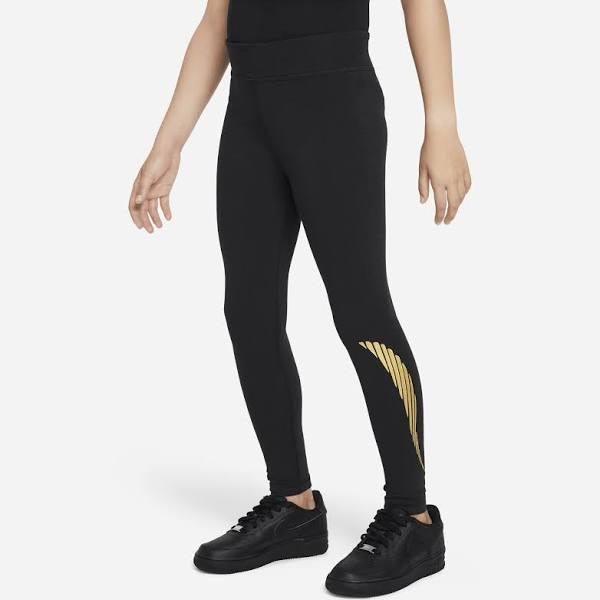 Nike Girl's Sportswear Tights - Black/Metallic Gold - XS | INTERSPORT