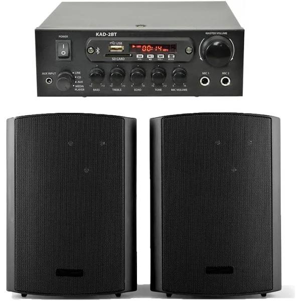 E-Lektron 6.5" Inch HiFi Digital Stereo Amplifier Wall Speaker Set BT SD FM Class D 120W