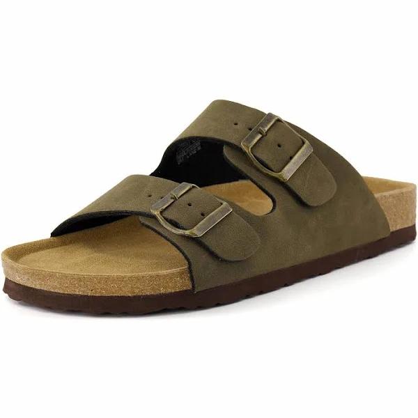 CUSHIONAIRE Men's Lane Cork Footbed Sandal with +comfort