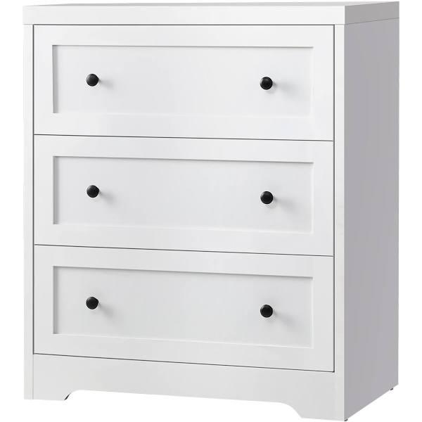 Oikiture 3 Chest of Drawers Tallboy Cabinet Bedside Table Hamptons Furniture