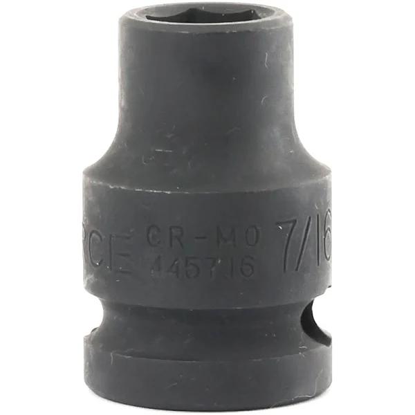 Force 7/16" x 1/2" Drive Imperial 6 Point Impact Socket - 4457.16