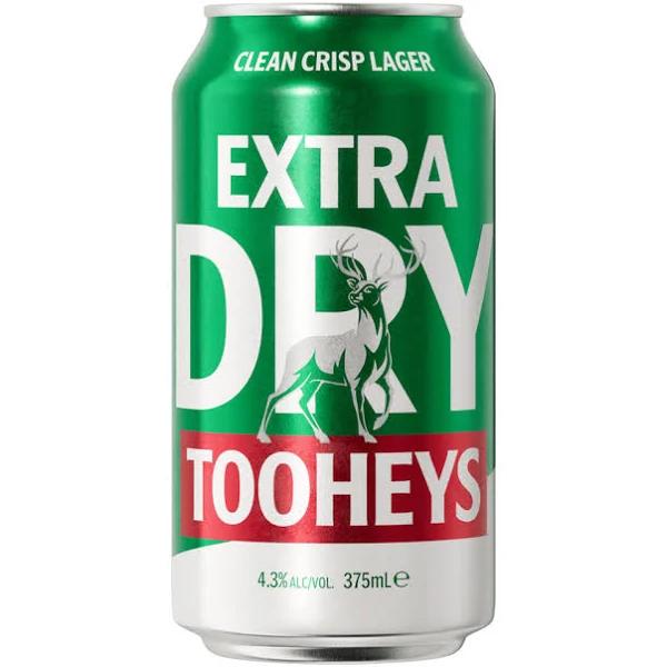 Tooheys Extra Dry Cans 30 Block 375mL Full Strength Beer| Australian Beer Case (30)