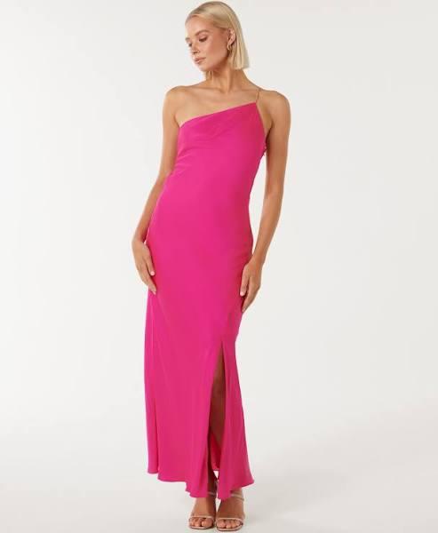 Forever New Aurelia Asymmetrical Chain Detail Maxi Dress in Pink 10