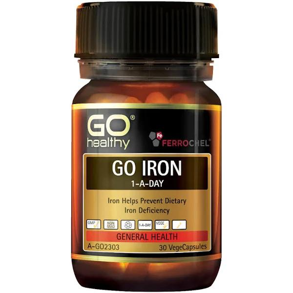 Go Healthy Go Iron 1-A-Day 30 VegeCapsules