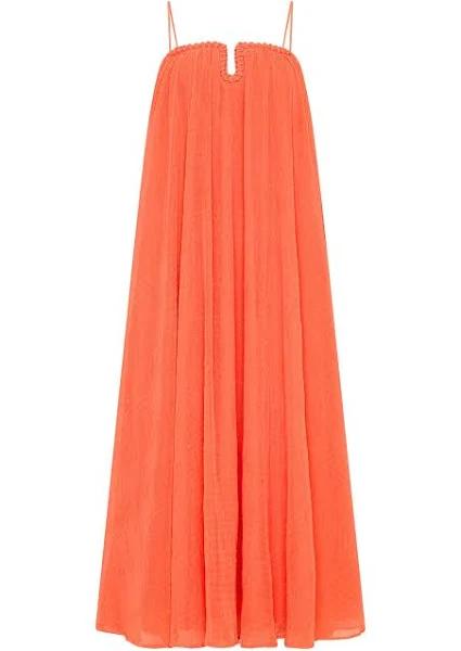 AJE Filigree Sweetheart Midi Dress in Colour Sunset Orange Size 14