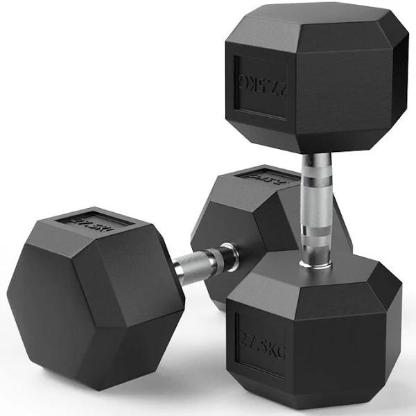 27.5kg Rubber Hex Dumbbell Pair