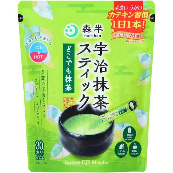 Morihan Kyoei Instant Uji Matcha 1.8g x 30 Sticks - Beverage Japanese Tea - Green Tea Stick