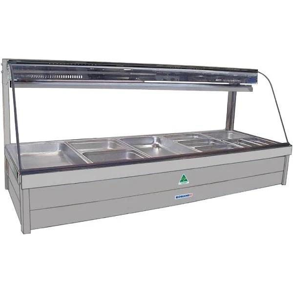 Roband Curved Glass Refrigerated Display Bar 10 Pans - Piped and Foamed Only (No Motor)