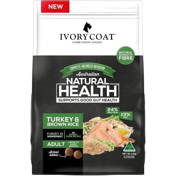 Ivory Coat Adult Large Breed Dry Dog Food Turkey & Brown Rice 2.5kg