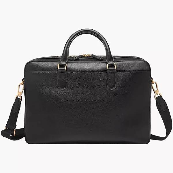 Fossil Men's Asher Leather Briefcase - Black - MBG9614001