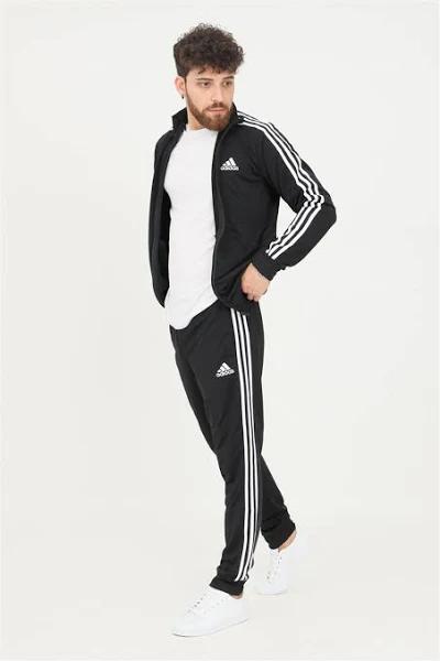 Mens Adidas 3 Stripe Tracksuit - Black