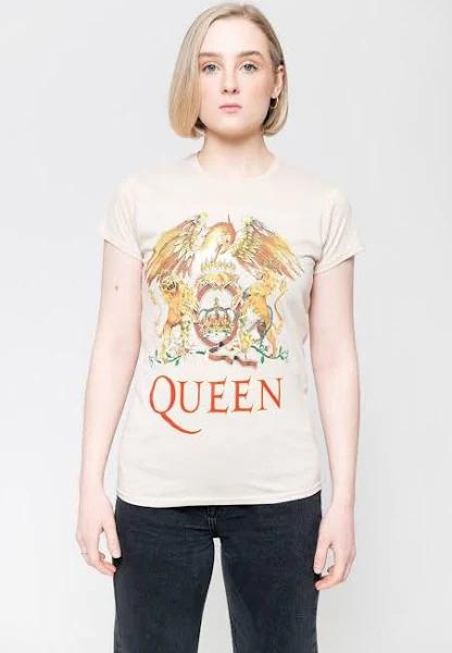 Queen Ladies T-Shirt: Classic Crest X-Large / Neutral