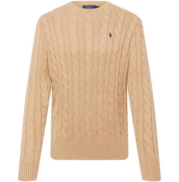 Polo Ralph Lauren Cable Knit Cotton Men's Sweater - Camel Melange