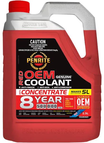 Penrite 8 Year 500,000km Red Coolant Concentrate 2.5L - COOLRED0025