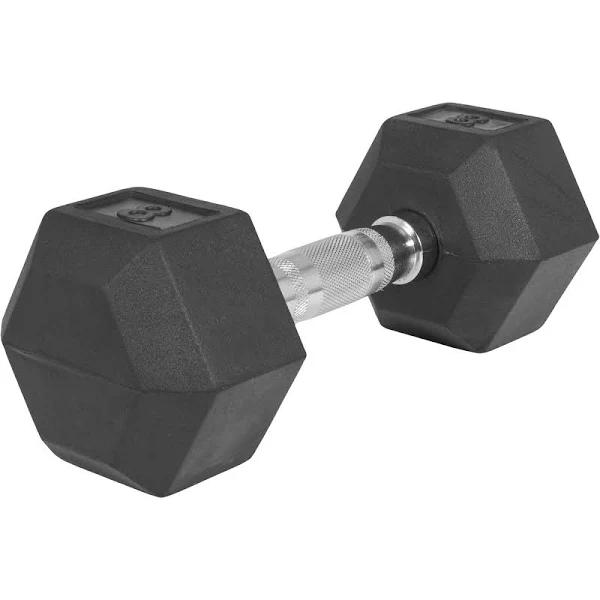 Gorilla Sports Premium Rubber Hex Dumbbell 8kg