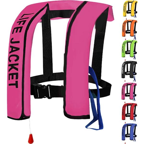 Life Jacket Adult, Inflatable Buoyancy Aids Women/Men Comfortable Swim Vest Adjustable Life Saving Vest for Motorboat Boating Kayaking Surfing Water