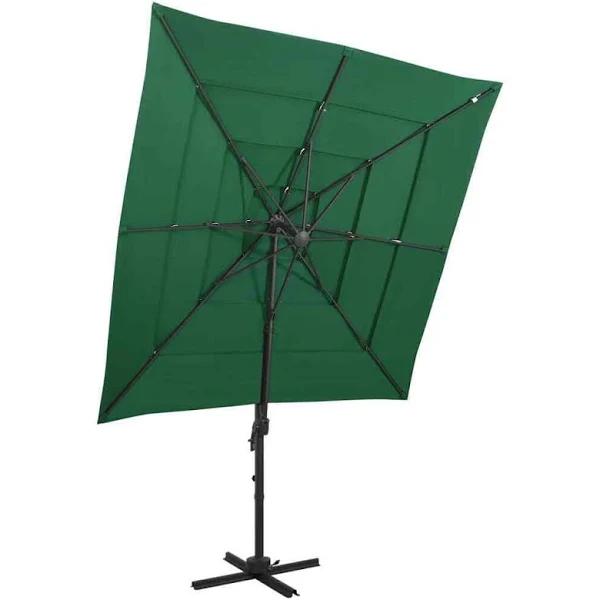 vidaXL - 4-Tier Parasol With Aluminium Pole - Green - 250x250 cm