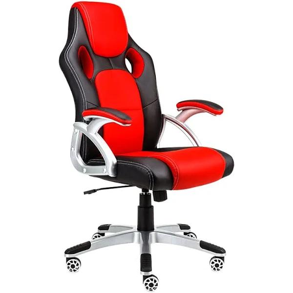 Overdrive Racing Office Chair - Seat Executive Computer Gaming PU Leather Deluxe