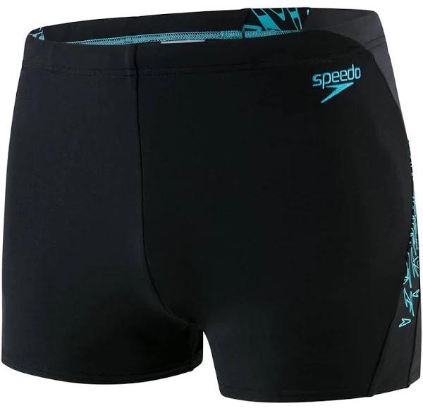 Speedo Fitness Splice Square Leg Mineral Black