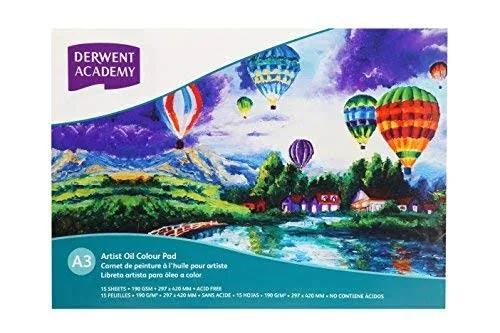 Derwent Academy R310470 Artist Oil Colour Pad Landscape A3 15 Sheets