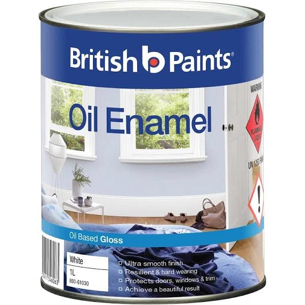 British Paints 1L White Gloss Enamel Paint