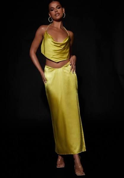 Christie Diamante Rope Maxi Skirt | Chartreuse | MESHKI Sale Bottoms | Size XL | in Multiple Sizes & Styles | AfterPay Available