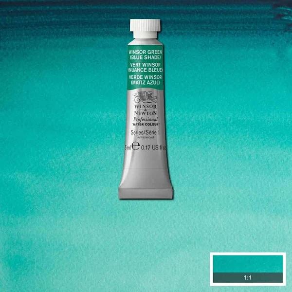 Winsor & Newton : Professional Watercolour : 5ml : Winsor Green (Blue Shade)