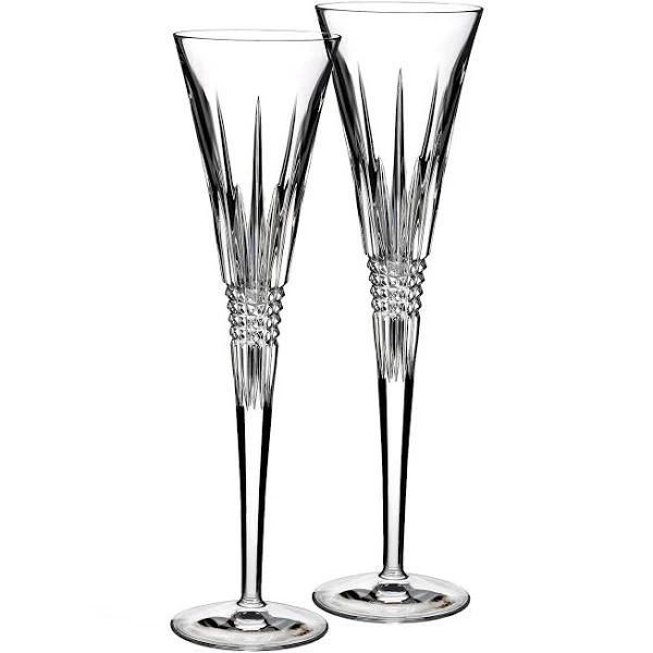 Waterford Lismore Diamond Toasting Flute Pair